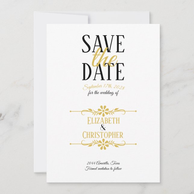 Minimalist and Classy Wedding Save The Date (Front)