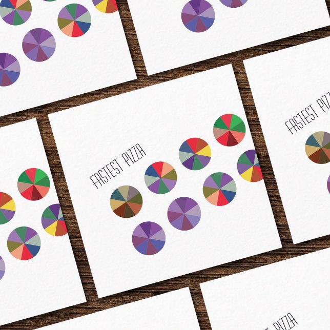 Minimalist and colourful abstract polka dots square business card (Creator Uploaded)