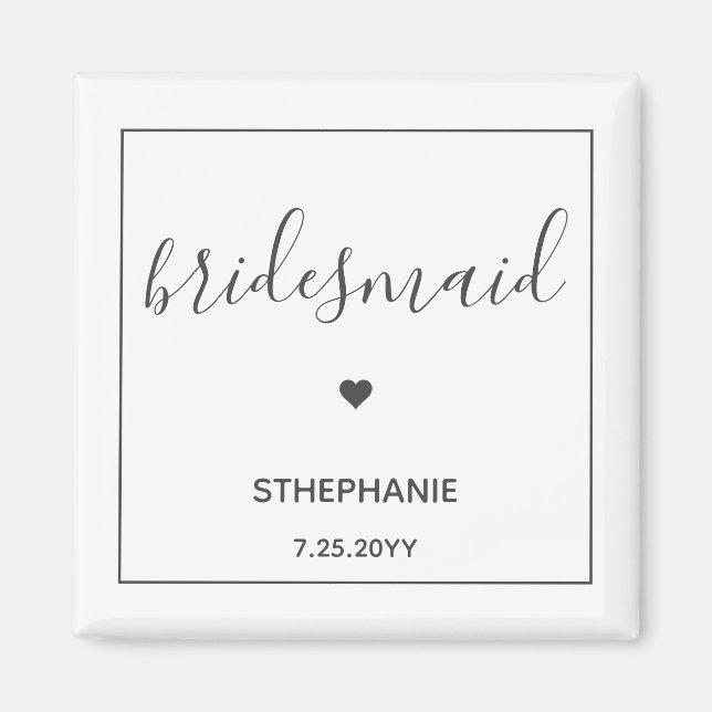 Minimalist and Elegant bridesmaid Gifts Magnet (Front)