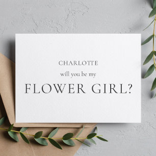 Minimalist And Elegant Flower Girl Proposal Card