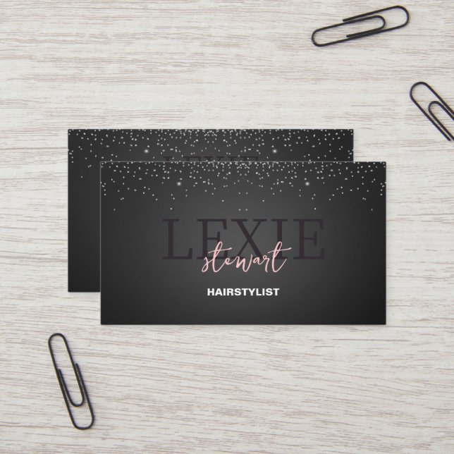 Minimalist and Elegant Hair Stylist Appointment Business Card (Front/Back In Situ)