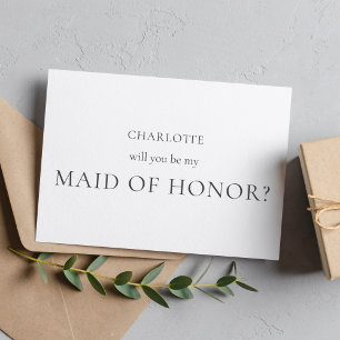 Minimalist And Elegant Maid of Honour Proposal Car Invitation