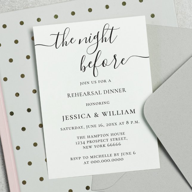 Minimalist And Elegant Script Rehearsal Dinner Invitation (Creator Uploaded)