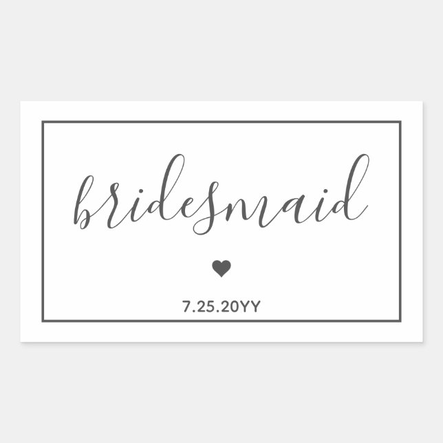 Minimalist and Elegant Will you be my bridesmaid Rectangular Sticker (Front)