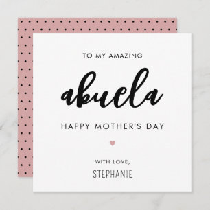 Minimalist and Modern Abuela Grandma Mother's Day Card