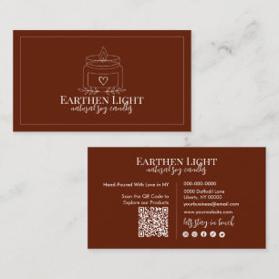 Minimalist and Modern Candle Botanical QR Code Business Card