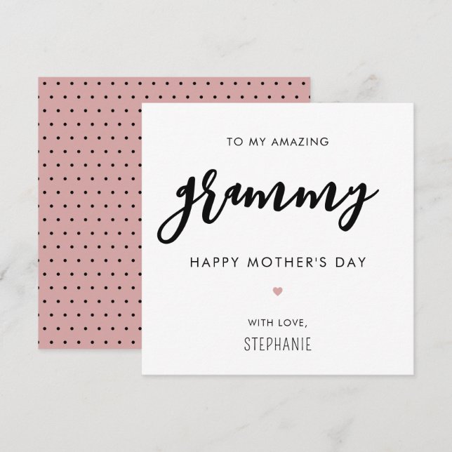 Minimalist and Modern Grammy Grandma Mother's Day Card (Front/Back)