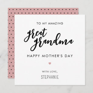 Minimalist and Modern Great Grandma Mother's Day Card