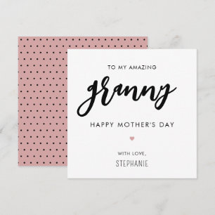 Minimalist and Modern Nanny Granny Mother's Day Card