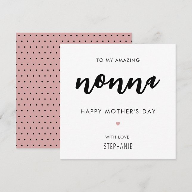 Minimalist and Modern Nonna Grandma Mother's Day Card (Front/Back)