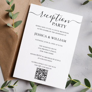 Minimalist and Modern QR Code Reception Party Invitation