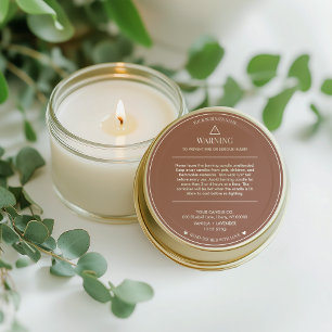 Minimalist and Modern Simple Candle Safety Label