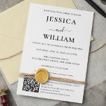 Minimalist and Modern Wedding With QR Code Invitation<br><div class="desc">This minimalist, simple and modern wedding invitation features a sleek and elegant design that will impress your guests. The invitation includes a QR code that allows guests to easily access the details of your wedding online, including the date, time, location and RSVP information. The design is perfect for couples who...</div>