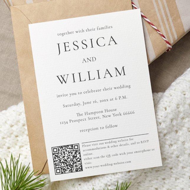 Minimalist And Modern Wedding With QR Code Invitation (Creator Uploaded)