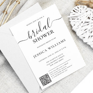 Minimalist and Modern With QR Code Bridal Shower Invitation