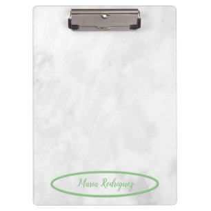 Minimalist and Organised Workspace White Marble Clipboard
