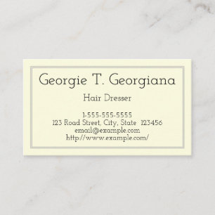 Minimalist and Plain Hair Dresser Business Card
