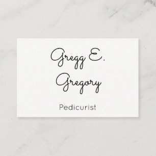 Minimalist and Plain Pedicurist Business Card