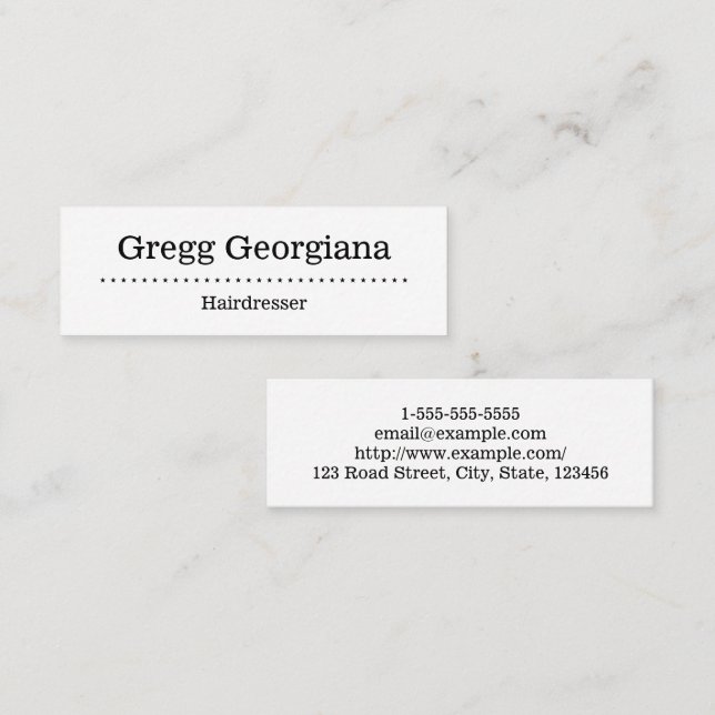 Minimalist and Simple Hairdresser Business Card (Front/Back)