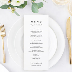 Minimalist and Simple Let's Eat Wedding Guest Menu