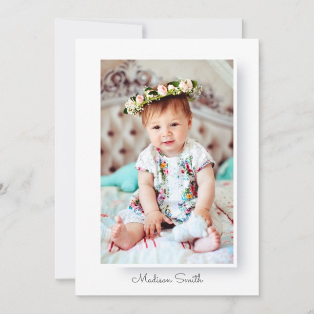 Minimalist and Simple Photo Baptism Invitation (Front)