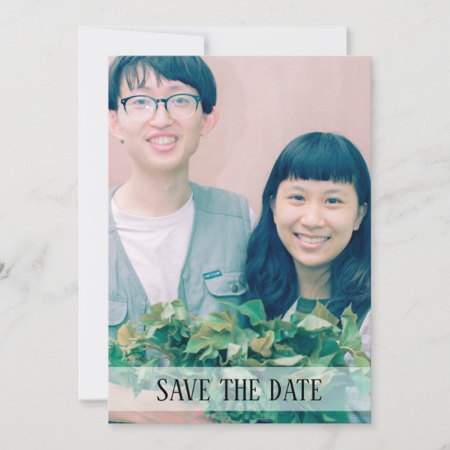Minimalist and Simple Photo Save the Date Card (Front)