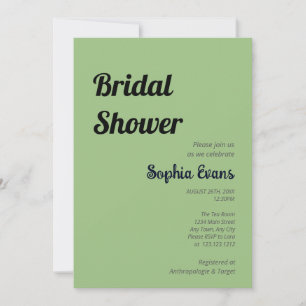 Minimalist and Simple Sage Green Bridal Shower Invitation