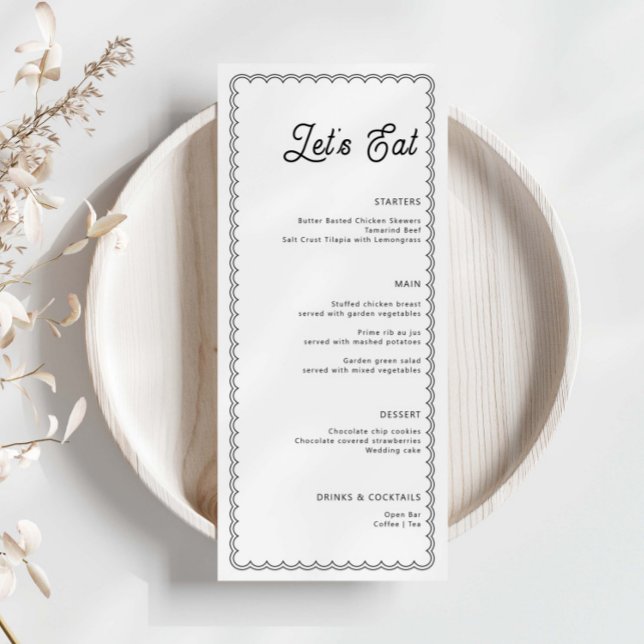 Minimalist and simple scalloped border menu card (Creator Uploaded)
