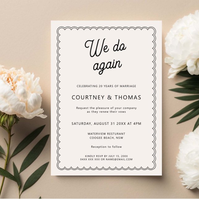 Minimalist and simple scalloped Vow Renewal Invitation (Creator Uploaded)
