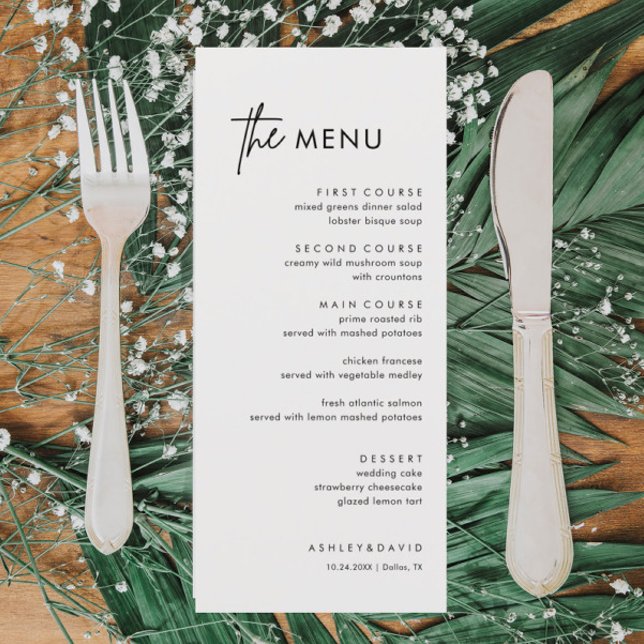 Minimalist and Simple Wedding Dinner Menu (Creator Uploaded)
