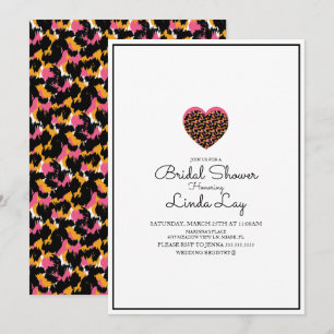 Minimalist Animal Cat Cheetah Safari Bridal Shower Invitation