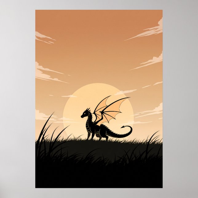 Minimalist Anime Dragon Poster (Front)