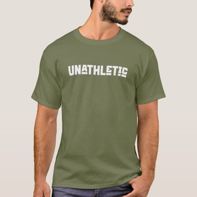 Minimalist Anti-Fitness quote Unathletic humour T-Shirt (Front)