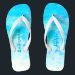 Minimalist Aqua Blue Gradient Bridesmaid Gift Flip Flops<br><div class="desc">These Minimalist Aqua Blue Gradient Bridesmaid Gift flip flops is a memorable gift for wedding party members: bride, bridesmaids, mother of the bride, maid of honour... They will add a stylish dose of glam to your wedding day, bachelorette party, or other celebration. ♥Customise it with your wording by using the template fields. ♥...</div>