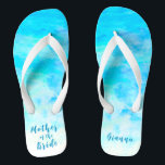 Minimalist Aqua Blue Gradient Mother of the Bride Flip Flops<br><div class="desc">These Minimalist Aqua Blue Gradient Mother of the Bride flip flops is a memorable gift for wedding party members: bride, bridesmaids, mother of the bride, maid of honour... They will add a stylish dose of glam to your wedding day, bachelorette party, or other celebration. ♥Customise it with your wording by using the template...</div>