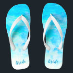 Minimalist Aqua Blue Gradient Something Blue Bride Flip Flops<br><div class="desc">These Minimalist Aqua Blue Gradient Something Blue Bride flip flops will add a stylish dose of glam to your wedding day, bachelorette party, or other celebration. ♥Customise it with your wording by using the template fields. ♥ If you want to change the font style, colour or text placement, simply click the "Customise Further"...</div>
