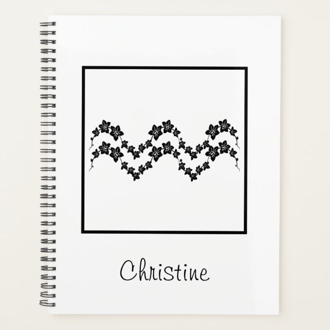 Minimalist Aquarius zodiac sign birth flower name Planner (Front)