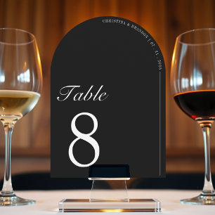Minimalist Arch Black Elegant Modern Table Number