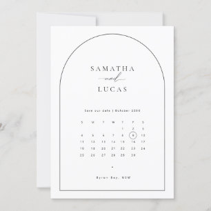 Minimalist arch calendar Save the Date Invitation
