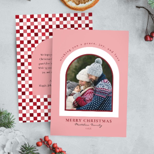 Minimalist Arch Christmas Family Photo Holiday Card (Creator Uploaded)