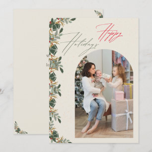 Minimalist Arch Family Photo Holiday Card 