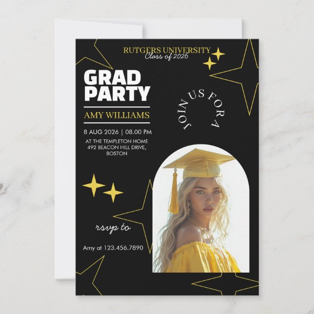 Minimalist Arch Graduate Photo Invite Class of 26 (Front)