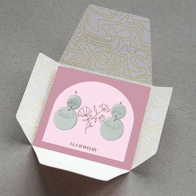 Minimalist Arch Handmade Jewellery Earrings Displa Square Business Card (Creator Uploaded)