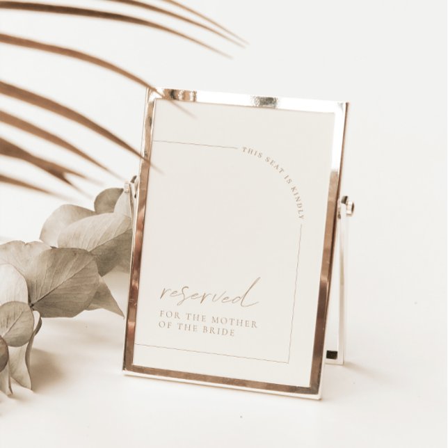 Minimalist Arch Modern Wedding Reserved Sign Card (Creator Uploaded)