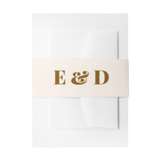 Minimalist Arch Monogram Wedding Belly Band Invitation Belly Band