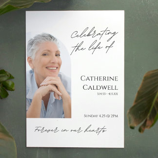 Minimalist Arch Photo Funeral Welcome Sign