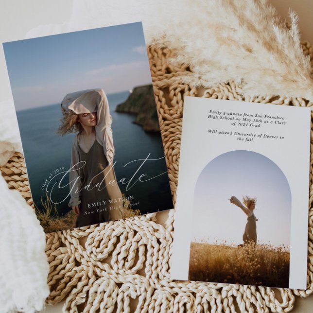 Minimalist Arch Photo Graduation Announcement (Creator Uploaded)