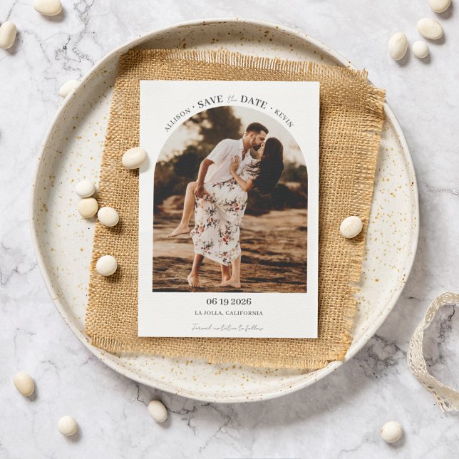 Minimalist Arch Photo Modern Wedding  Save The Date (Minimalist Arch Photo Modern Wedding Save The Date)
