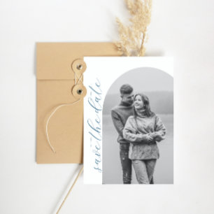Minimalist Arch Save the Date wedding photo   Invitation