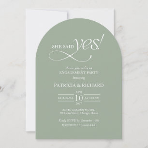 Minimalist Arch She Said Yes Engagement Party Invitation